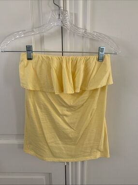 Lilly Pulitzer Yellow Strapless Ruffle Tube Top